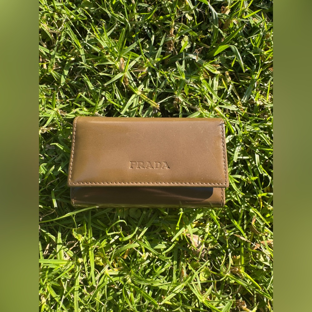 Vintage Prada Olive brown Patent Leather Key Wallet - Picture 1 of 14